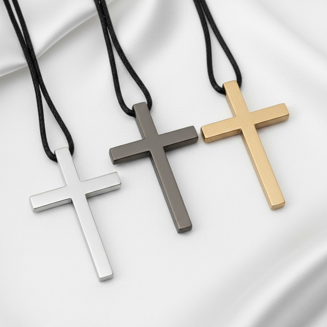 Cruz de Jesús Colgante Minimalista en Acero