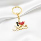 Llavero Cristiano de Metal I Love Jesus