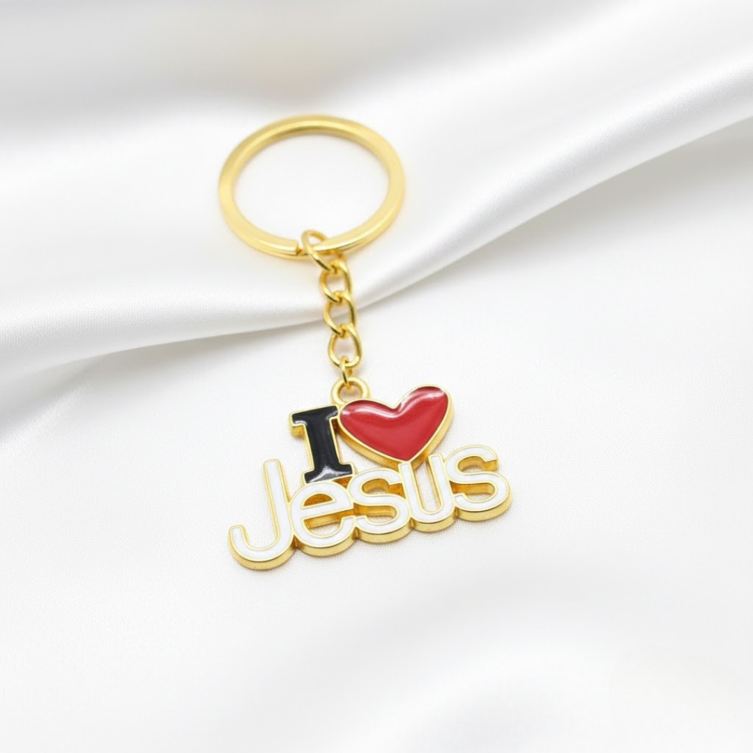 Llavero Cristiano de Metal I Love Jesus