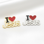 Broche Cristiano "I Love Jesus" con Corazón Rojo para Ropa
