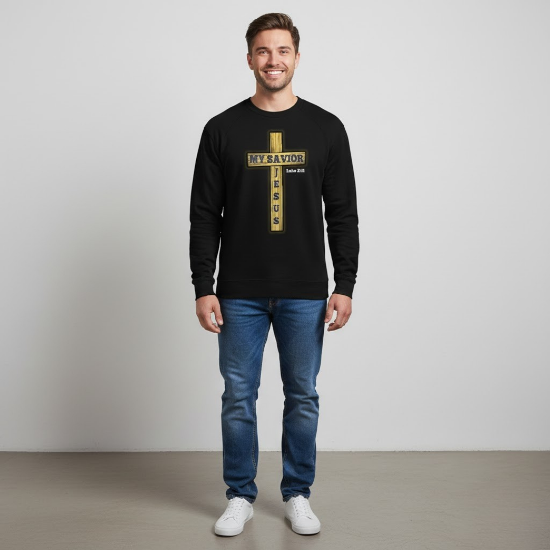 Sudadera Cristiana My Savior Jesus Lucas 2:11 Negra