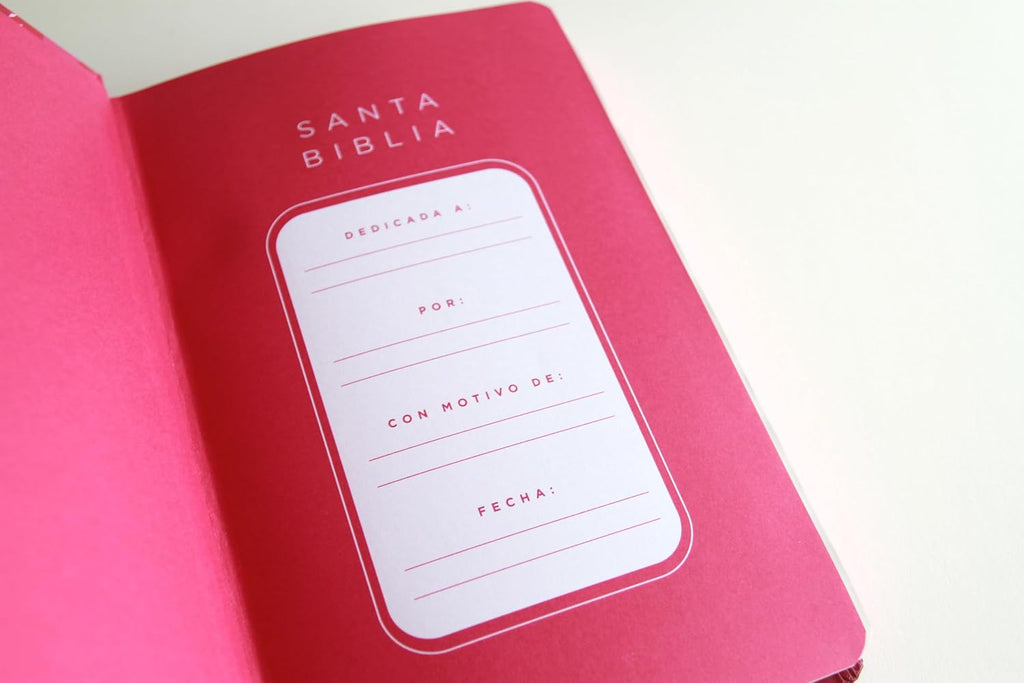 Biblia Reina-Valera 1960 – NO INDICE .Tapa Dura , Manual, Letra Grande, Ultrafina, León de Judá Rosa,Rosa