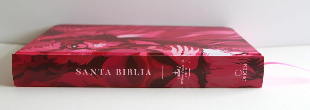 Biblia Reina-Valera 1960 – NO INDICE .Tapa Dura , Manual, Letra Grande, Ultrafina, León de Judá Rosa,Rosa