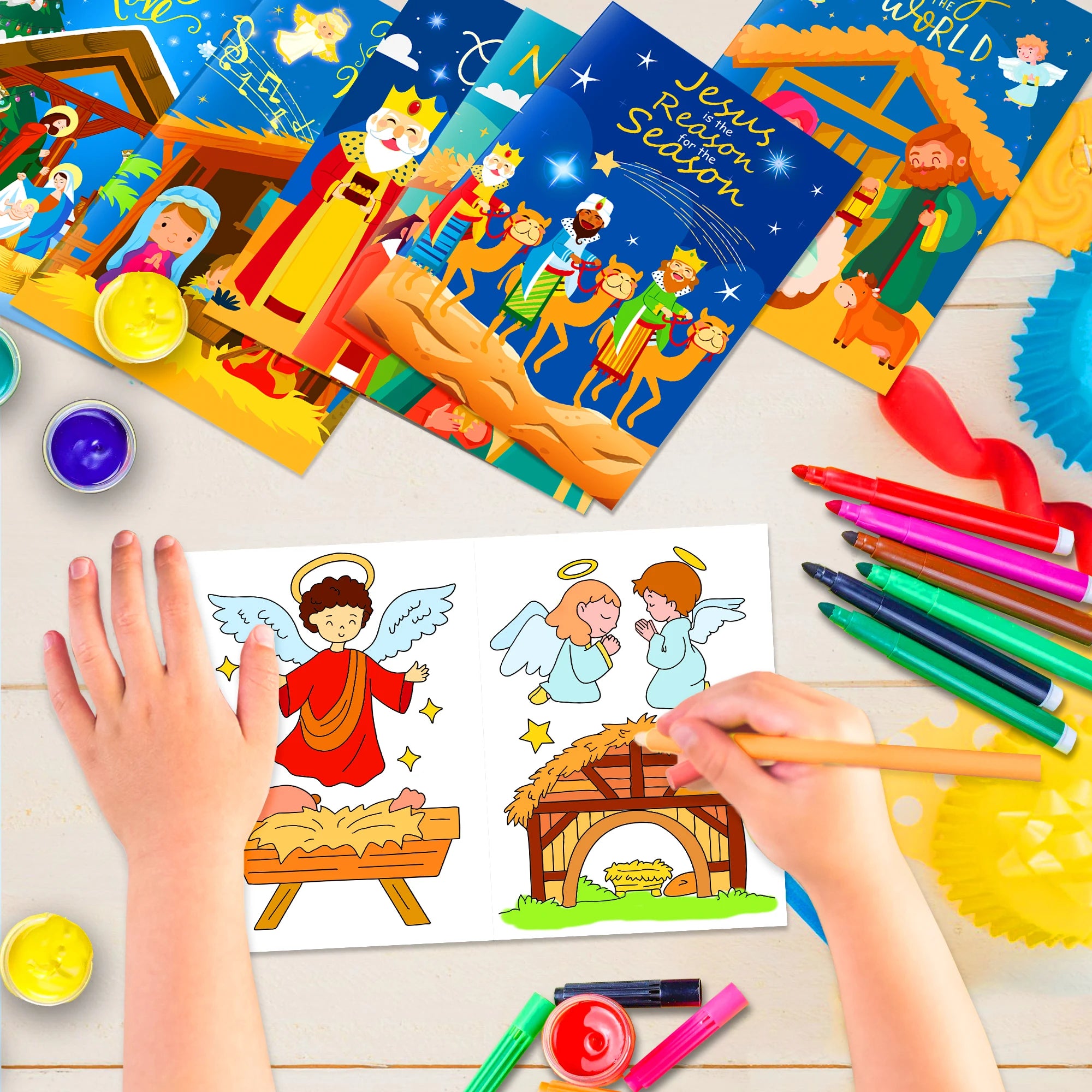 12 Librito de Colorear del Nacimiento de Jesús para Niños