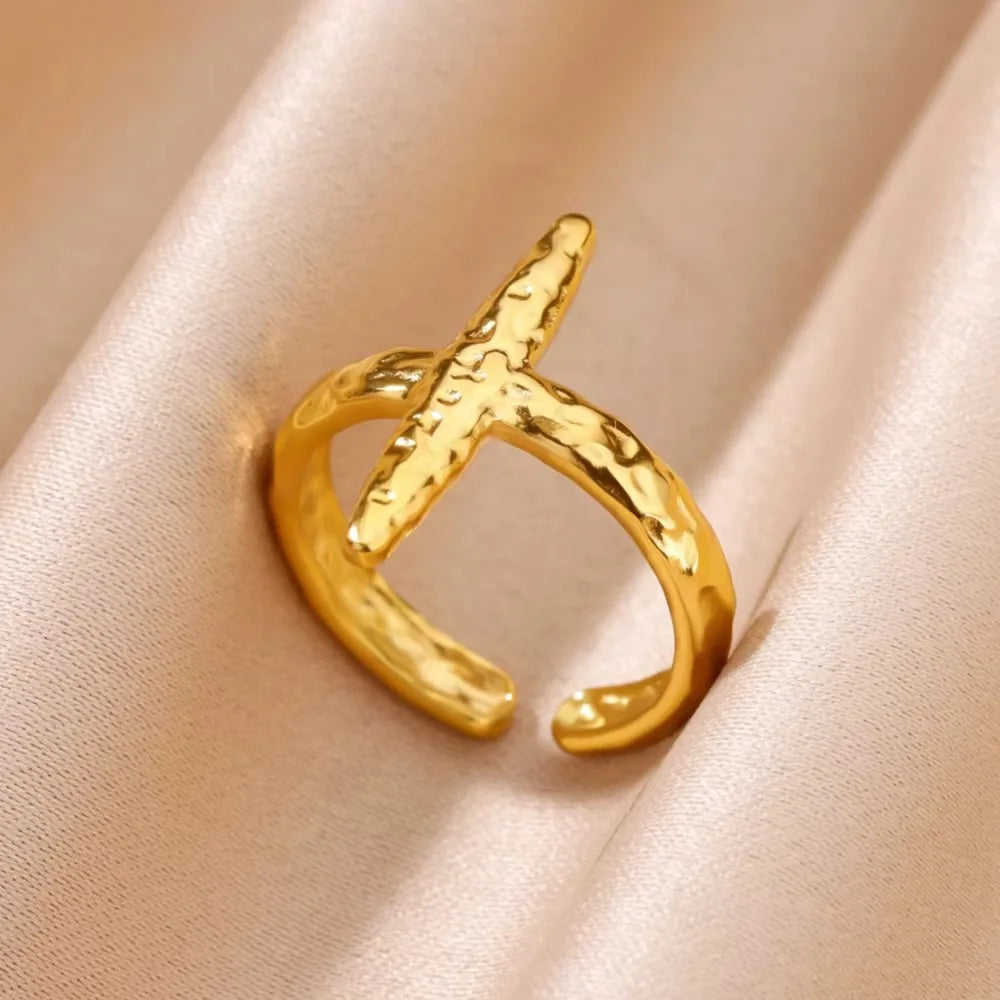 Anillos de Cruz para Mujer en Acero Inoxidable