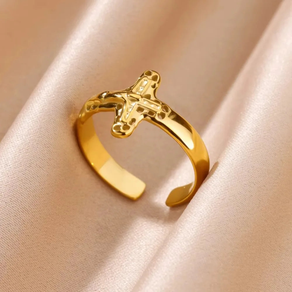 Anillos de Cruz para Mujer en Acero Inoxidable