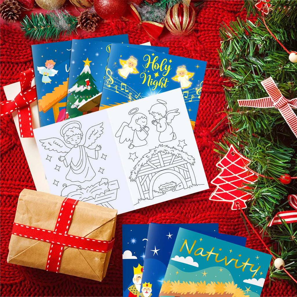 12 Librito de Colorear del Nacimiento de Jesús para Niños