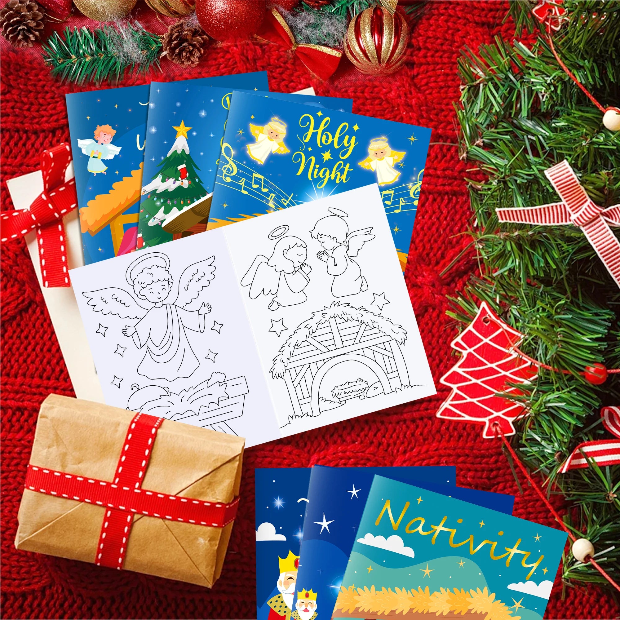 12 Librito de Colorear del Nacimiento de Jesús para Niños