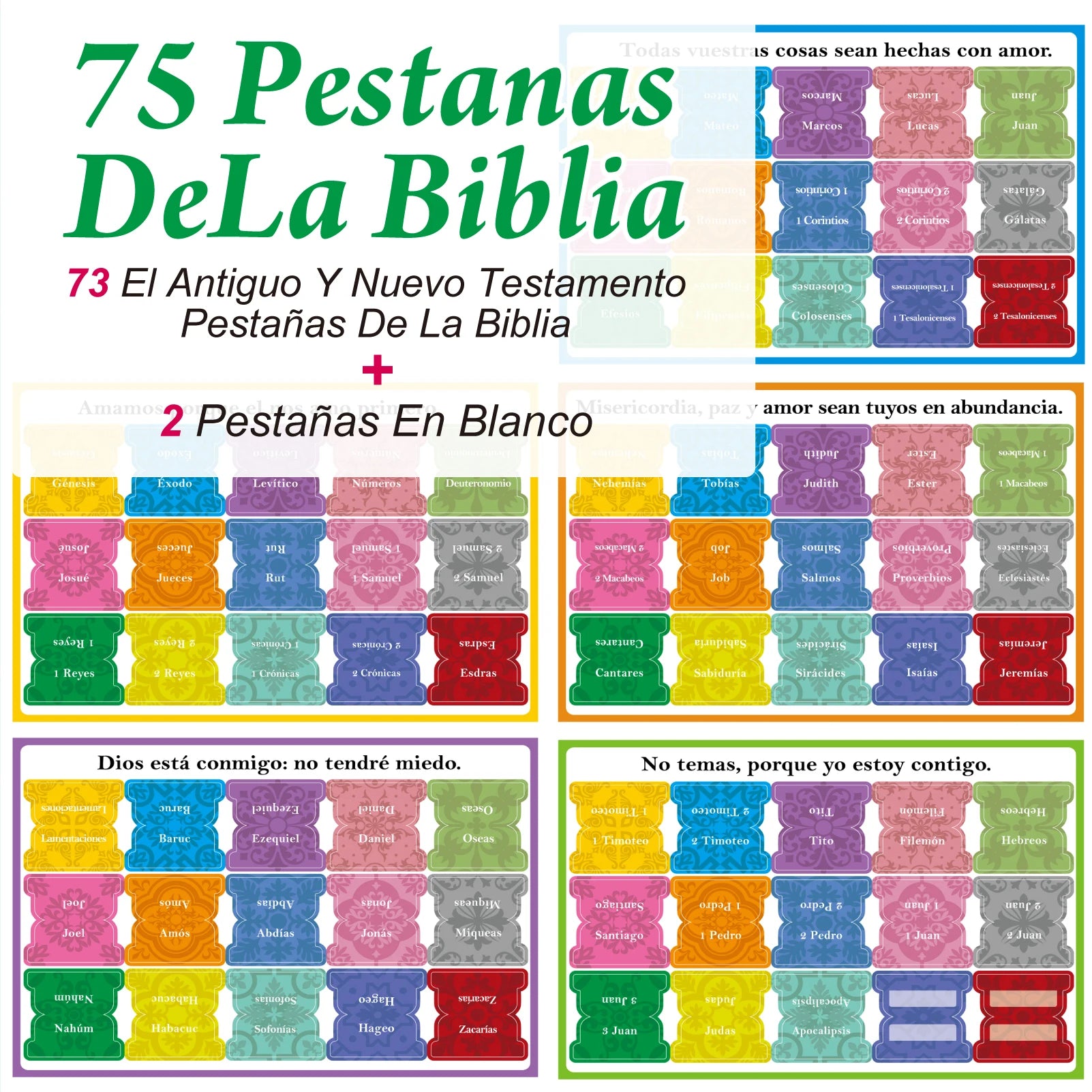 Pestañas para Biblia en Español 75 Piezas | Tienda Cristiana Adoracion