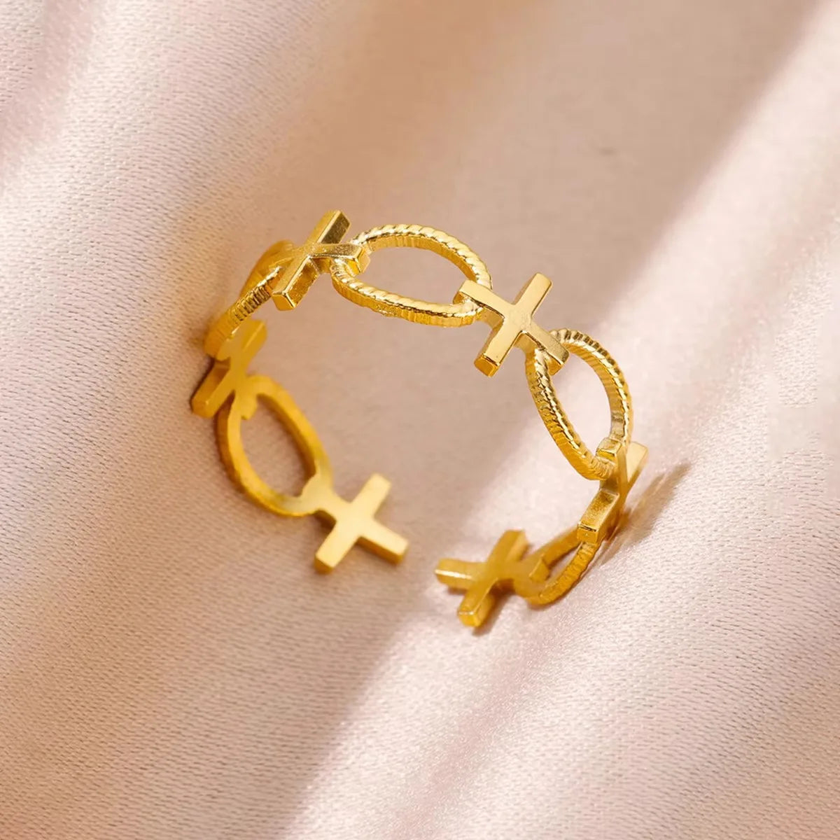 Anillos de Cruz para Mujer en Acero Inoxidable