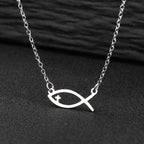 Collar de Pez Ichthys Cristiano en Acero Inoxidable