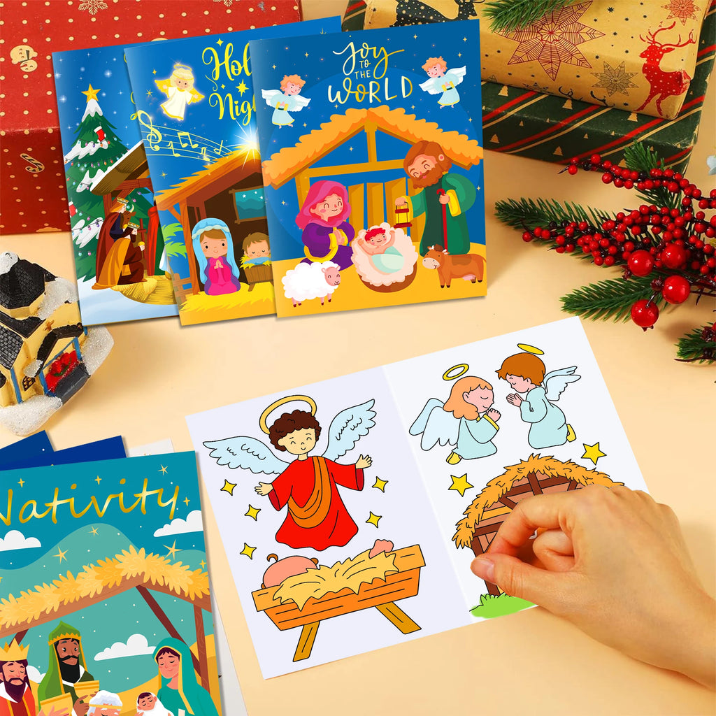 12 Librito de Colorear del Nacimiento de Jesús para Niños
