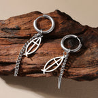 Varios Pendientes de Aro con Cadena y Pez Ichthys en Acero Inoxidable