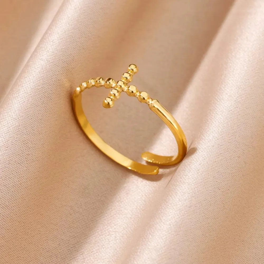 Anillos de Cruz para Mujer en Acero Inoxidable