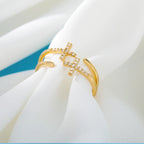 Anillos de Doble Cruz con Circonitas Acero Inoxidable