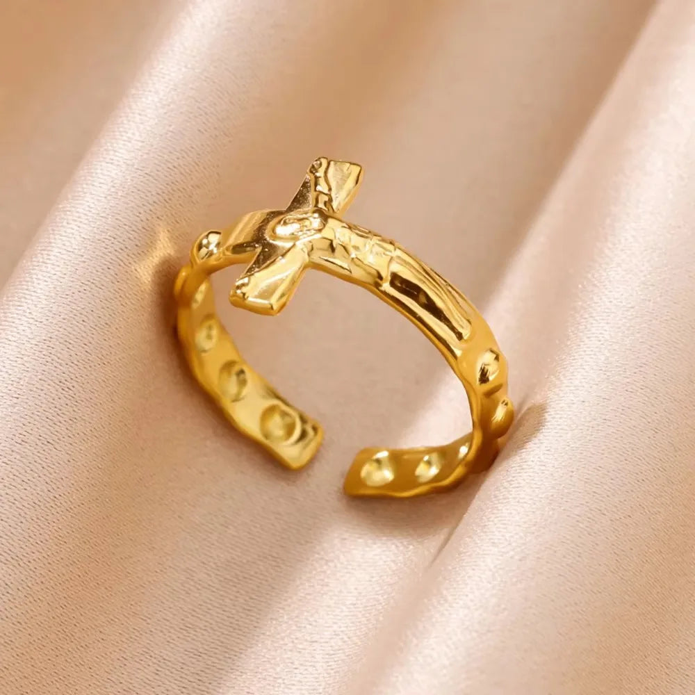 Anillos de Cruz para Mujer en Acero Inoxidable