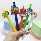 Set de 10 Bolígrafos Cristianos con Apliques de Temática de Fe y Figuras Religiosas