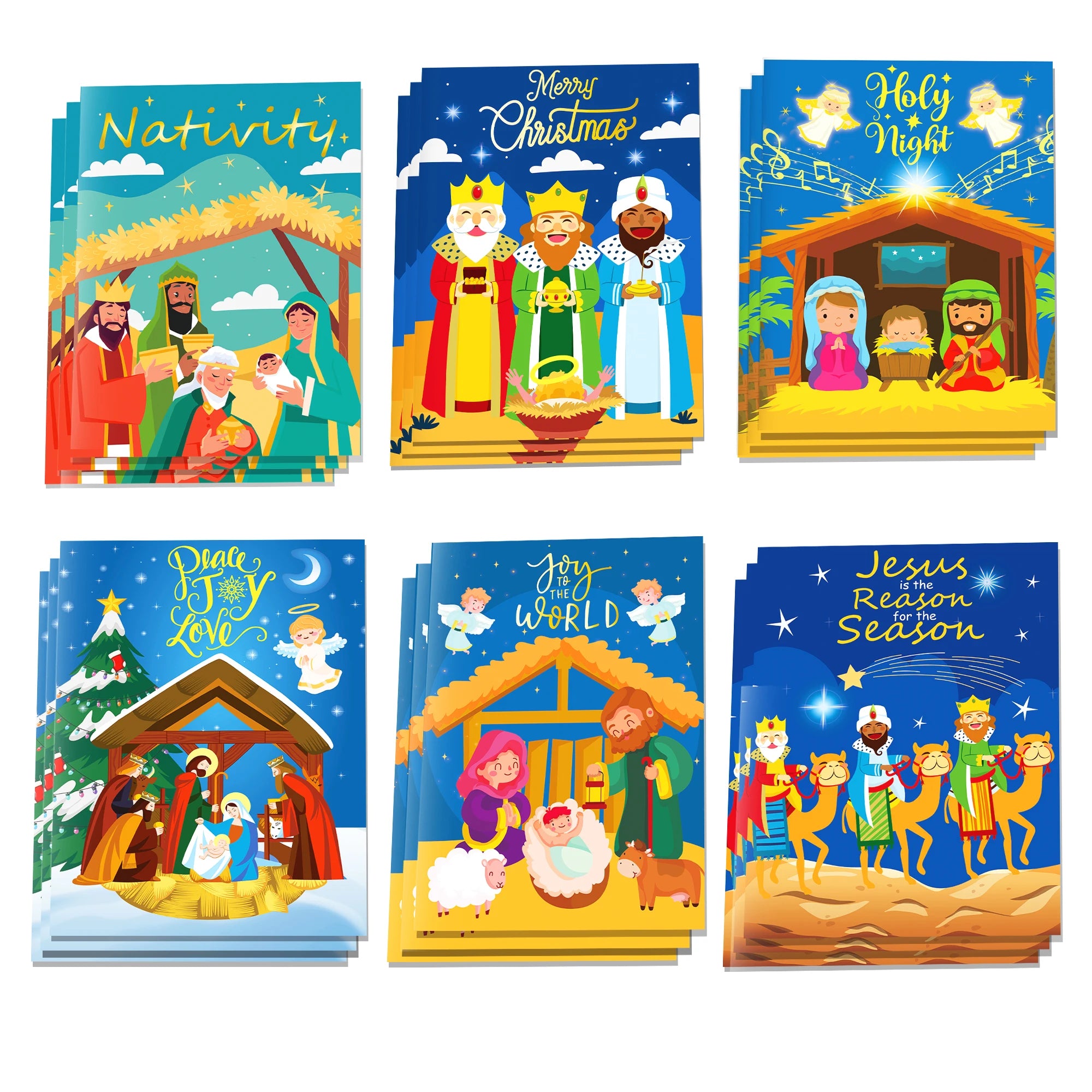 12 Librito de Colorear del Nacimiento de Jesús para Niños