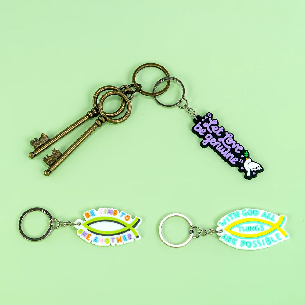 Llaveros cristianos de Silicona con Símbolos de Fe - Accesorios de Identidad Cristiana