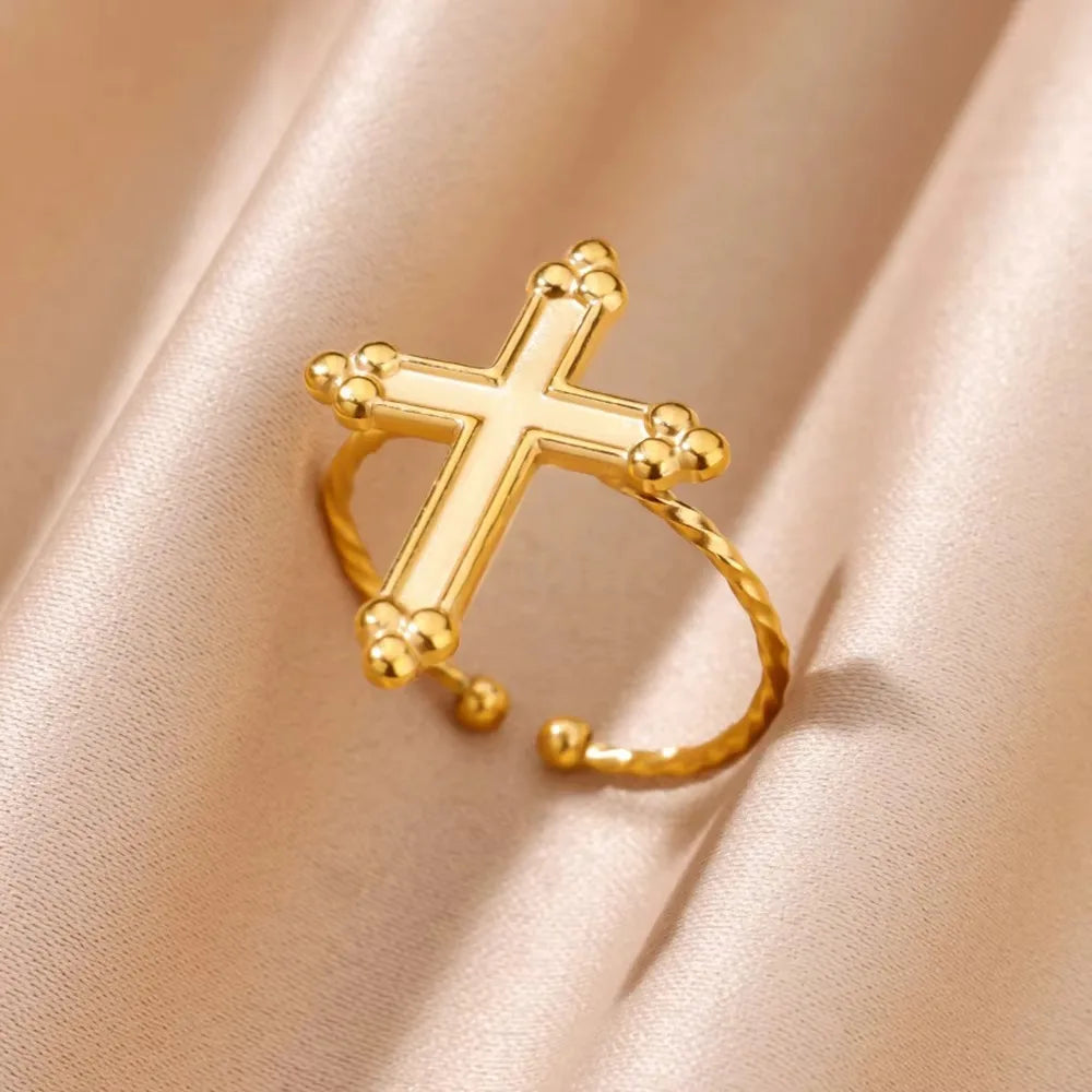 Anillos de Cruz para Mujer en Acero Inoxidable