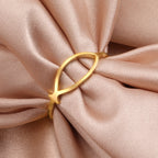 Anillo Pez Ichthys Jesús Acero Inoxidable Minimalista