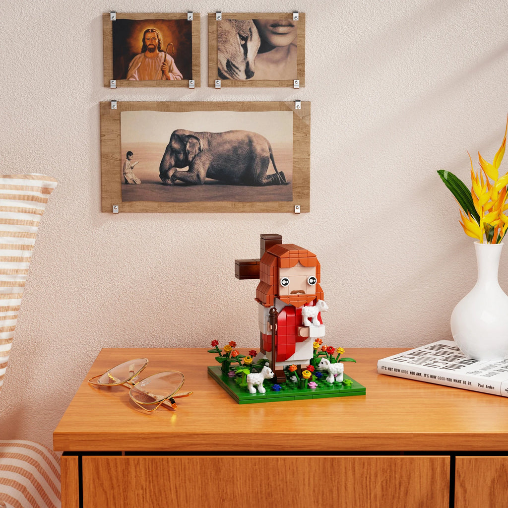 Set de Bloques de Construcción Jesús el Buen Pastor con Luz Led