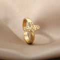 Anillo Vintage Cruz  en Acero Inoxidable Ajustable