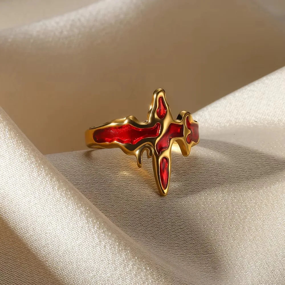 Anillos de Cruz para Mujer en Acero Inoxidable