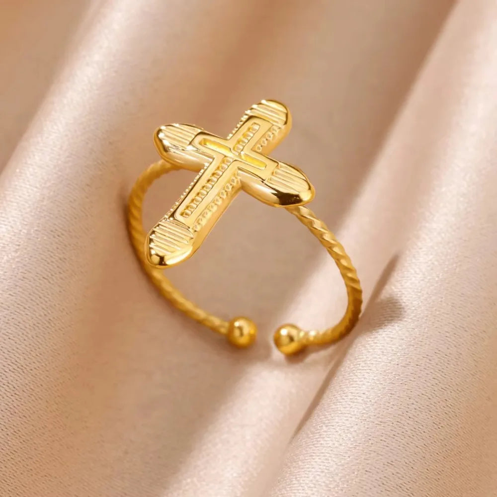 Anillos de Cruz para Mujer en Acero Inoxidable