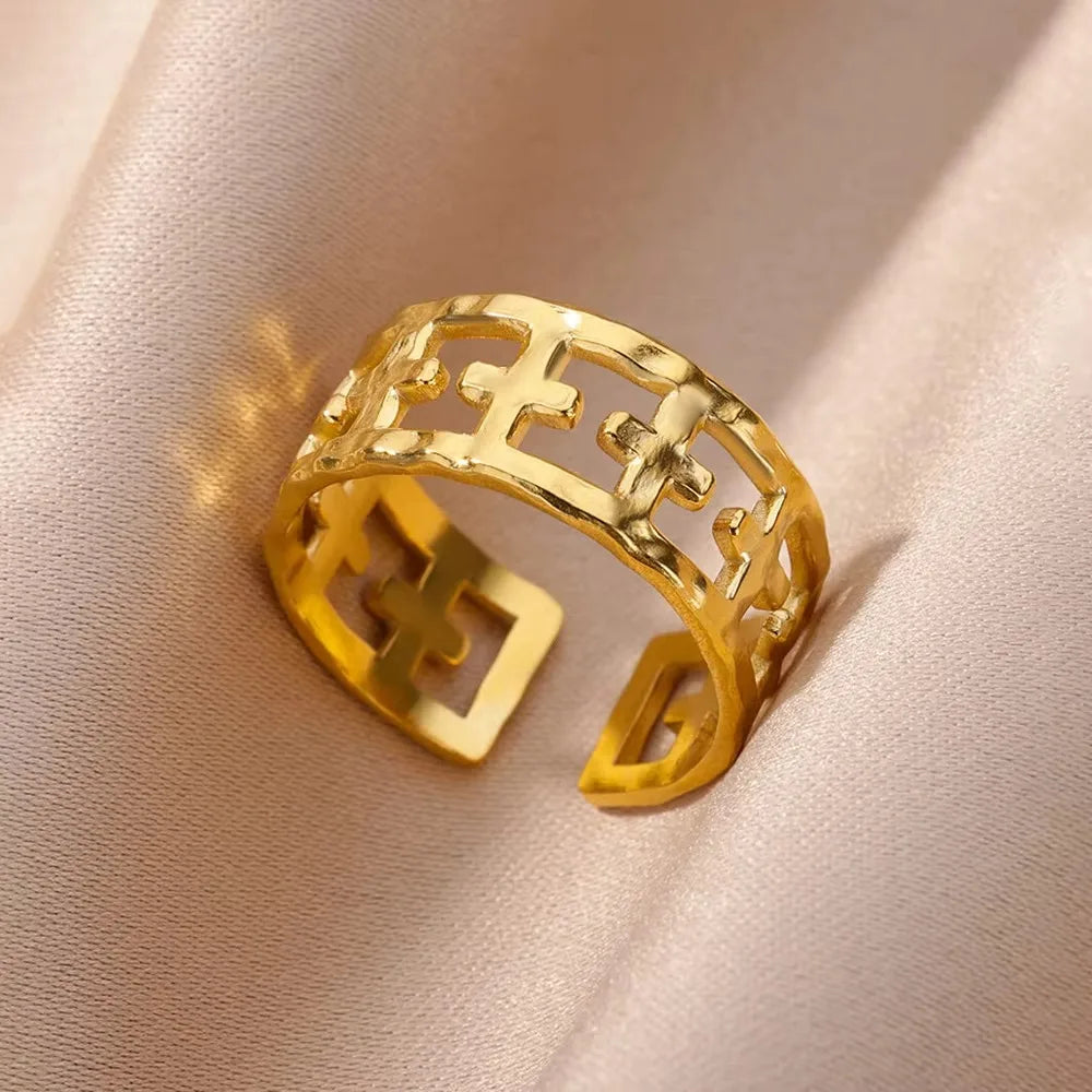 Anillos de Cruz para Mujer en Acero Inoxidable