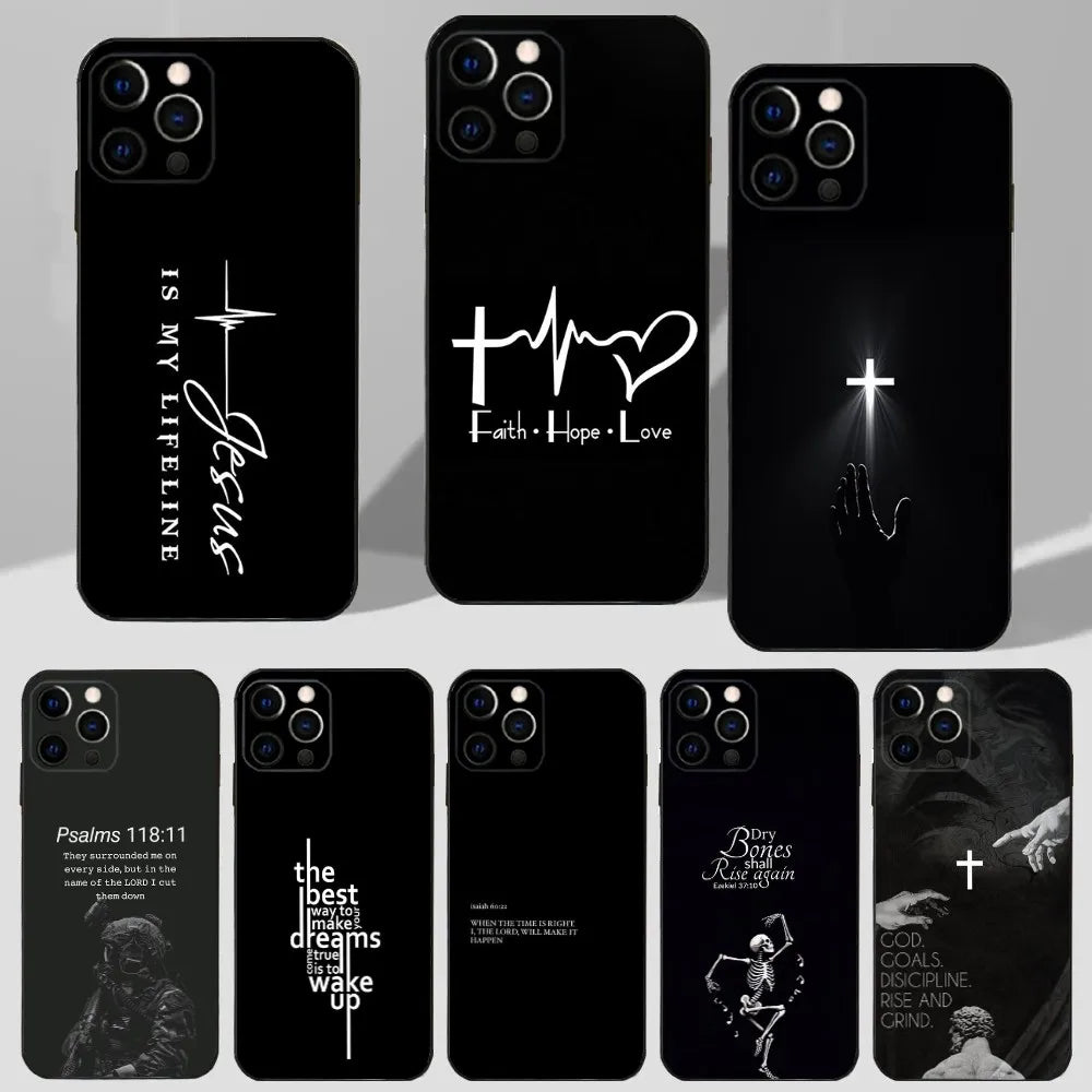 Funda para iPhone con Versículo Bíblico y Diseño Cristiano