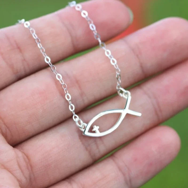 Collar de Pez Ichthys Cristiano en Acero Inoxidable