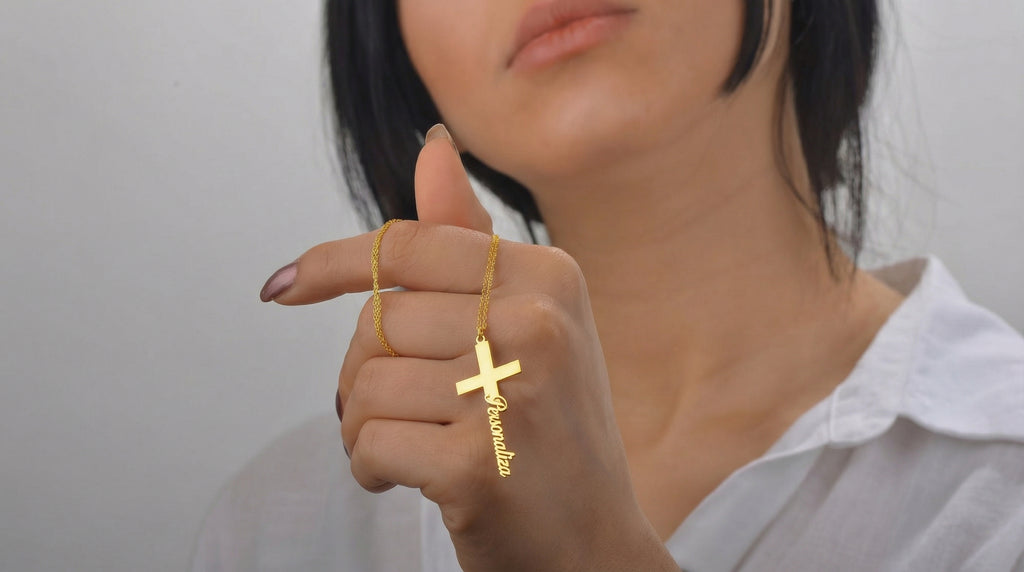 Collar "Cruz de Alianza" en Acero 18K - Personalizable
