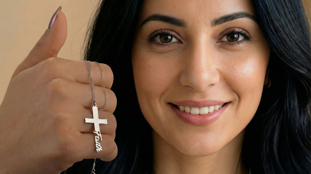 Collar "Cruz de Alianza" en Acero 18K - Personalizable