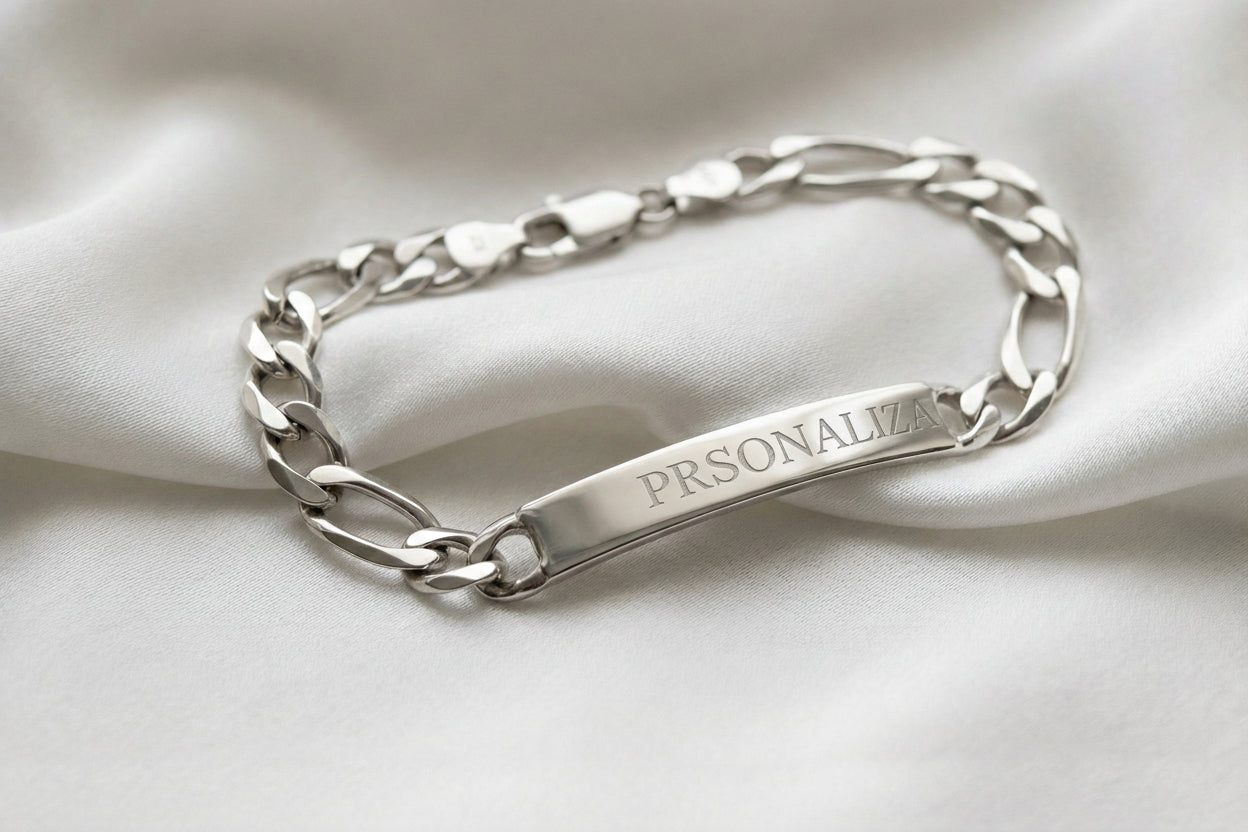 Pulsera de Identidad en PLATA de Ley - Personalizable
