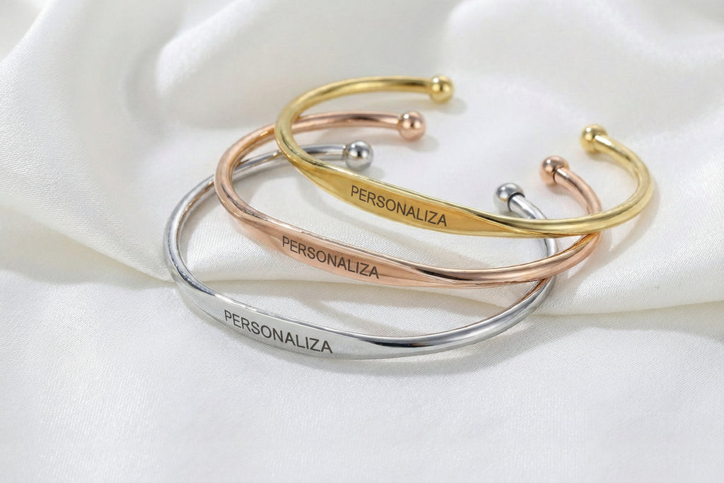 Brazalete de Eslabones Circulares Personalizable