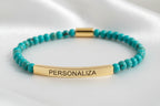 Pulsera de Tubo Curvo Personalizable con Piedras Naturales