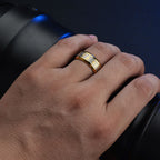 Anillo Cristiano de Oración en Acero Inoxidable Dorado