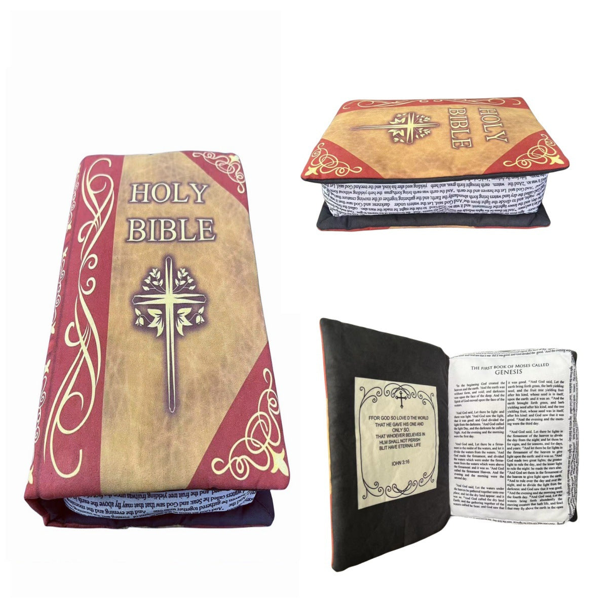 Cojín de Peluche Creativo en Forma de Biblia