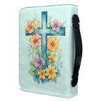Funda de Protección para Biblia con Diseño de Cruz y Flores