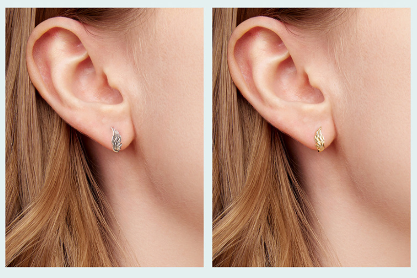 Pendientes de plata con alas angelicas