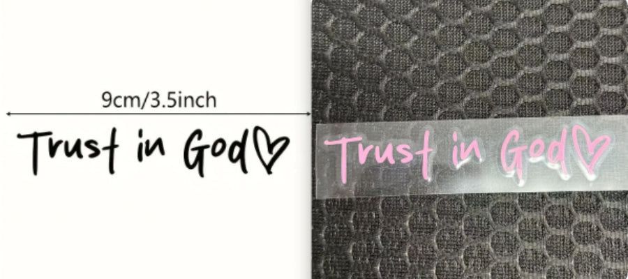 Adhesivo de vinilo para Coche con Texto Trust in God