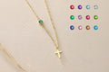 Collar Cruz con Piedras Personalizables - Acero Inoxidable