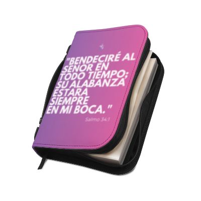 Funda para Biblia con Salmo 34:1 para Adoradores
