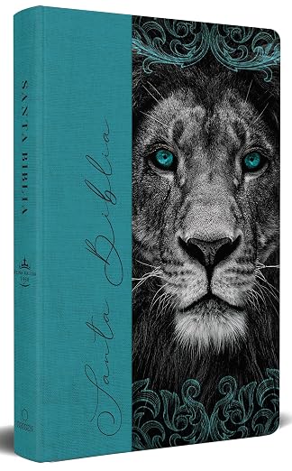 Biblia Reina-Valera 1960 – NO INDICE .Tapa Dura Entelada ,Manual, Letra Grande, Ultrafina, León Aguamarina