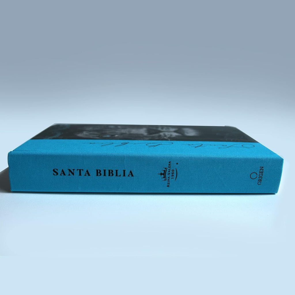 Biblia Reina-Valera 1960 – NO INDICE .Tapa Dura Entelada ,Manual, Letra Grande, Ultrafina, León Aguamarina