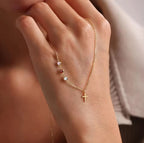 Collar Cruz con Piedras Personalizables - Acero Inoxidable