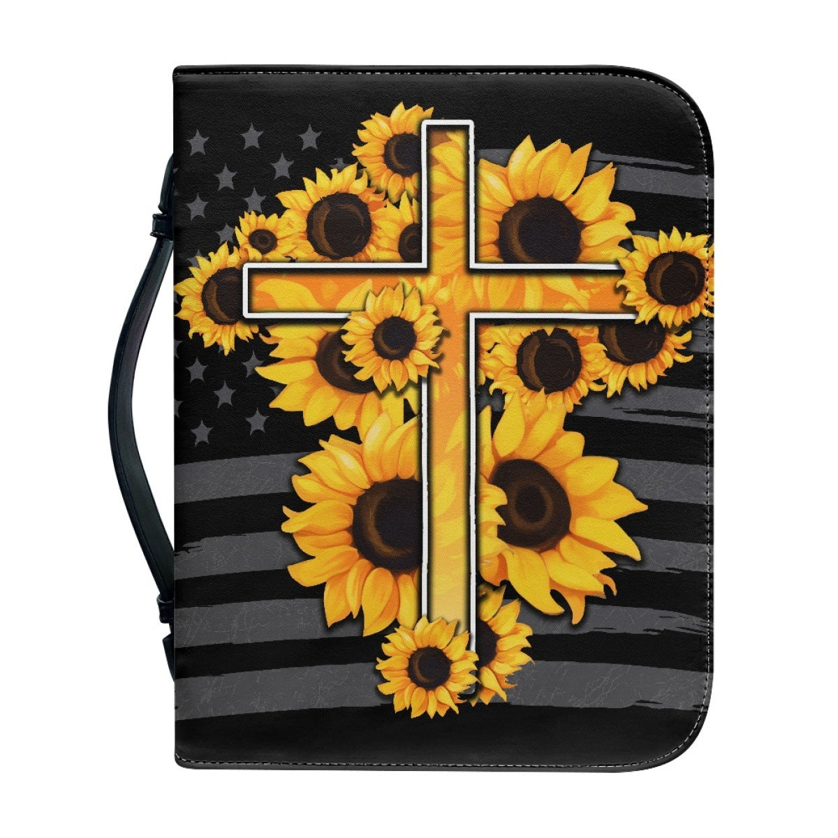 Funda de Protección para Biblia con Diseño de Cruz y Flores