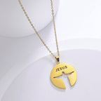 Collar con Medalla Silueta de Jesús en Acero Inoxidable
