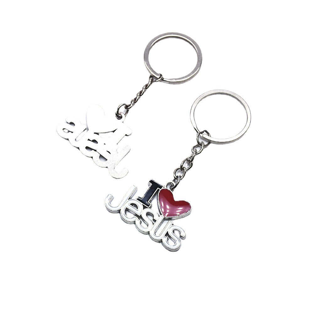 Llavero Cristiano de Metal I Love Jesus